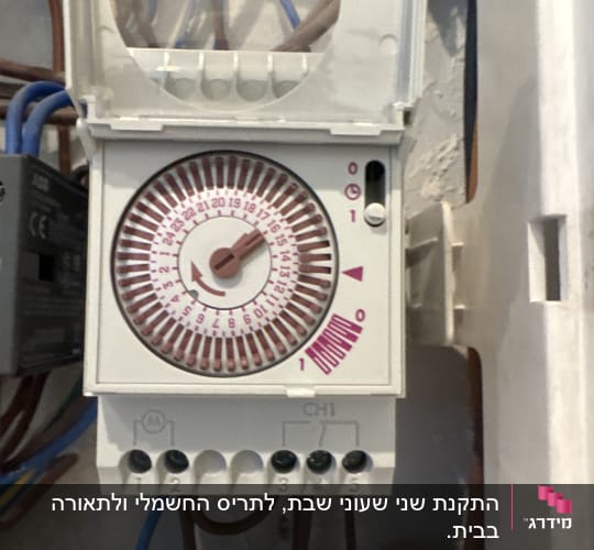 טיימר חשמלי עם חוטים מחוברים